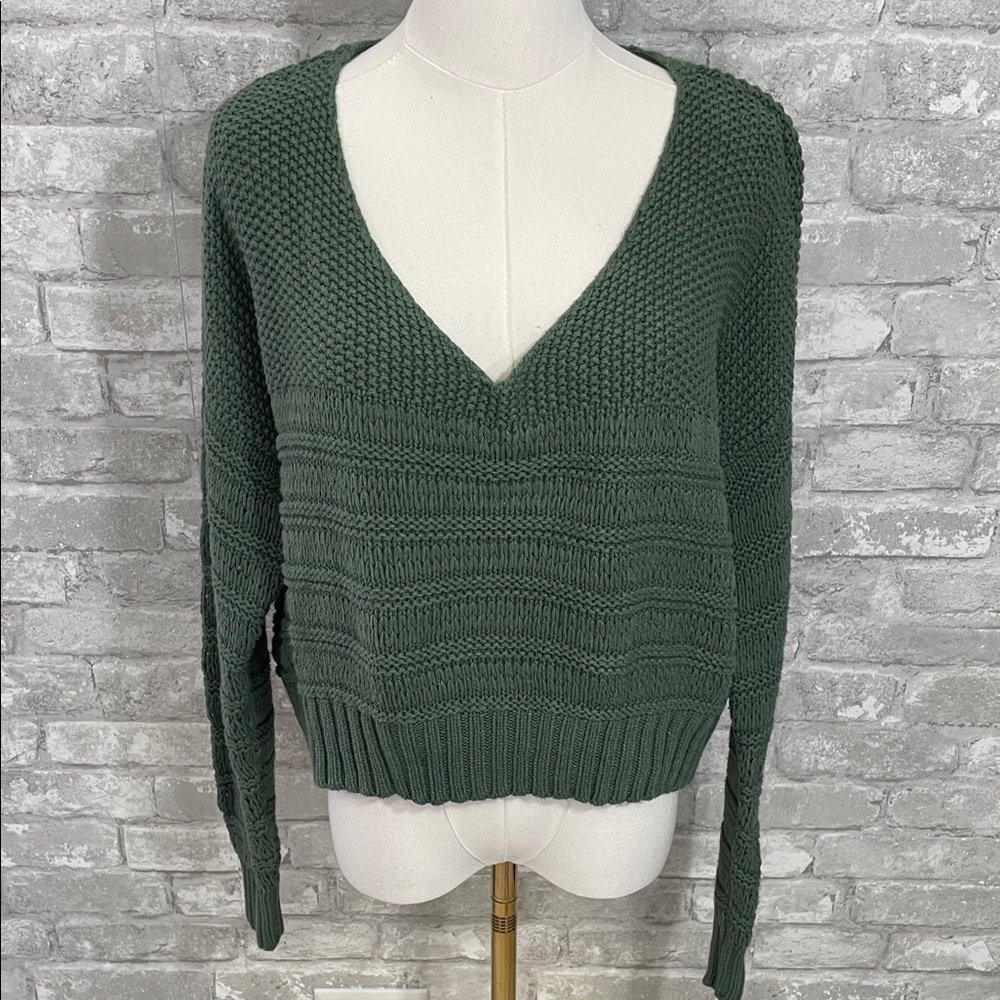 Me to We Forest Green V-Neck Sweater